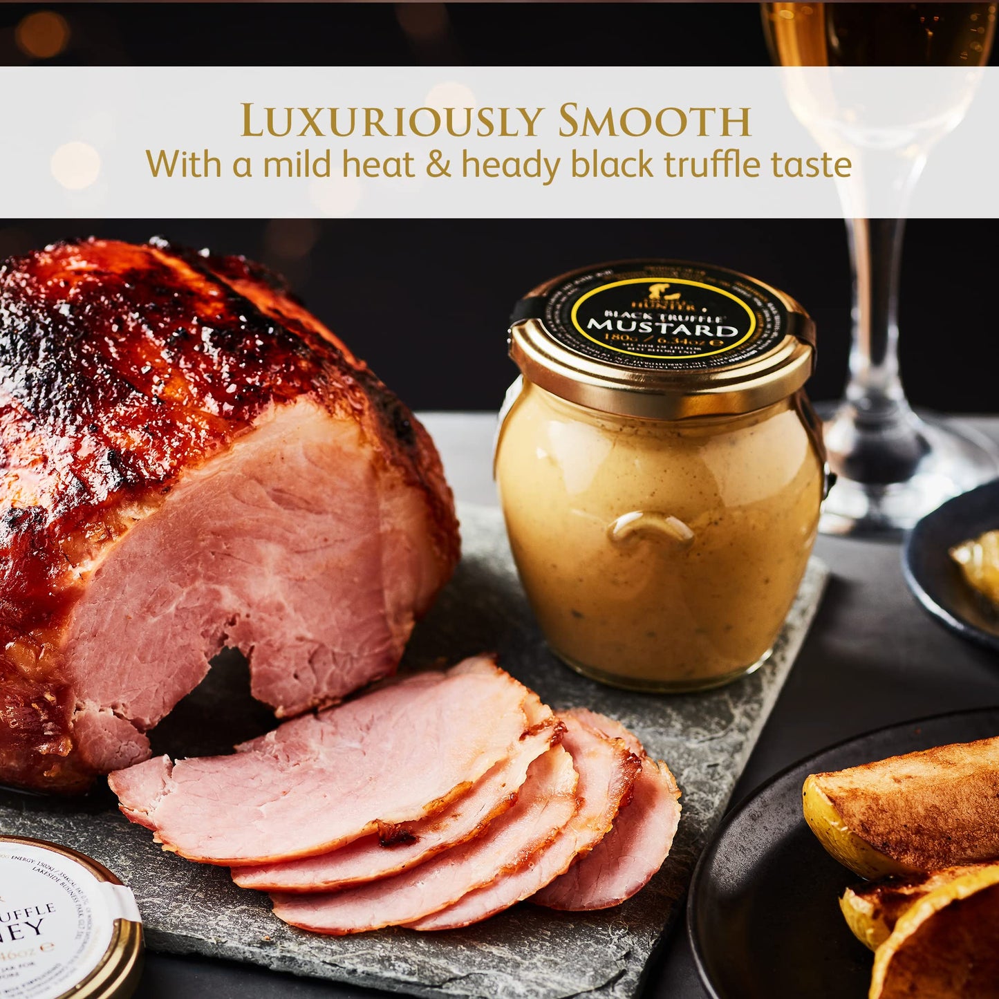 TruffleHunter - Black Truffle Mustard - Dijon Mustard - Gourmet Condiments - 180g