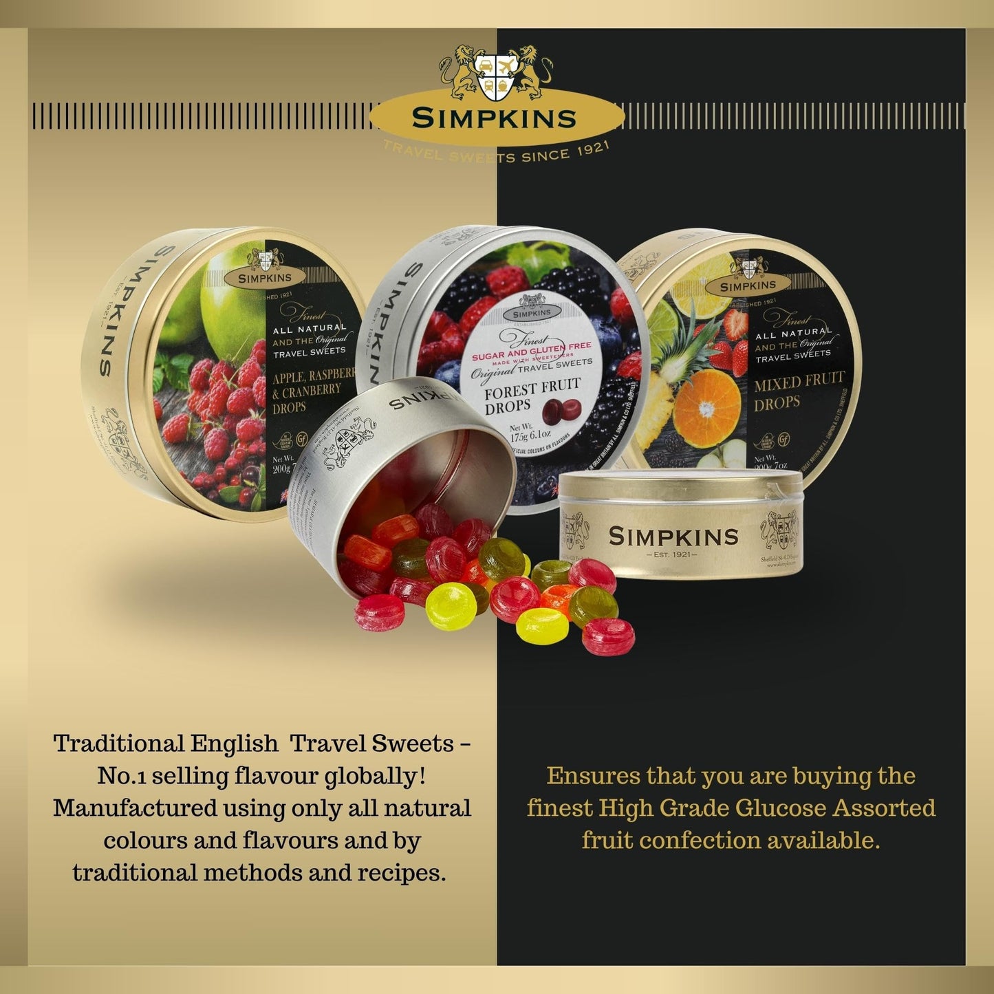 Simpkins Orange, Lemon & Grapefruit Travel Sweets by Simpkins