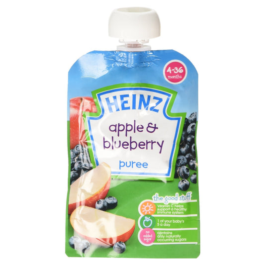Heinz Apple and Blueberry Puree, 4-36 Months, 100 g