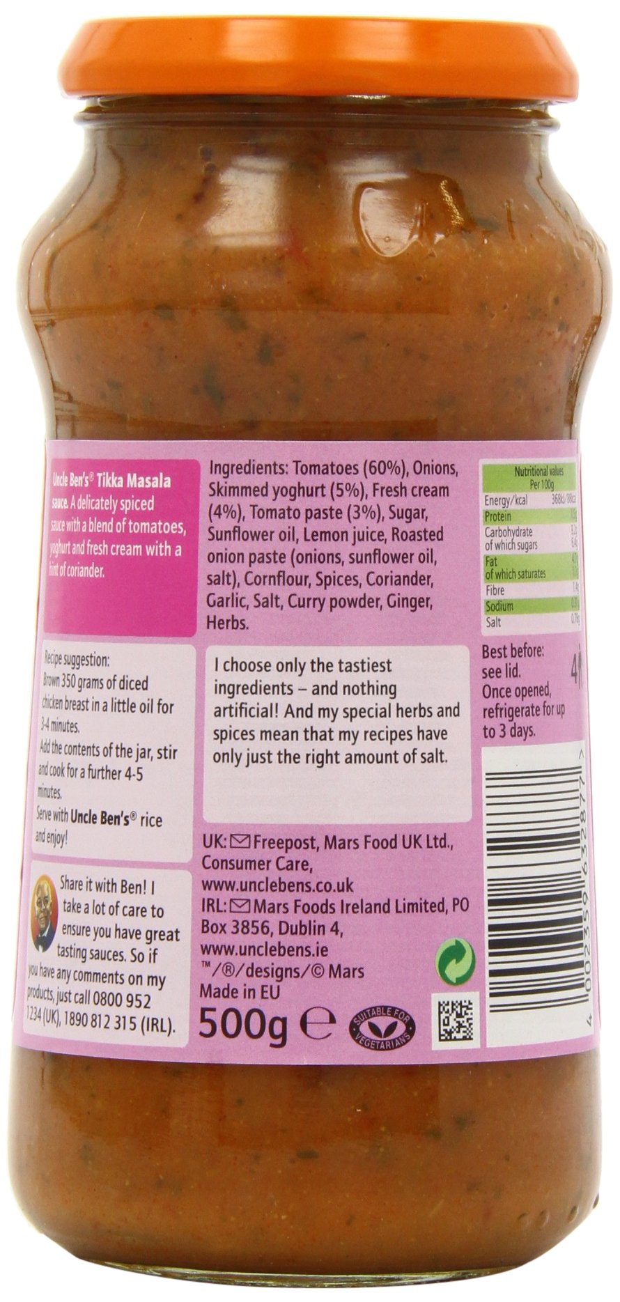 Uncle Bens Indian Tikka Masala Sauce 500 g
