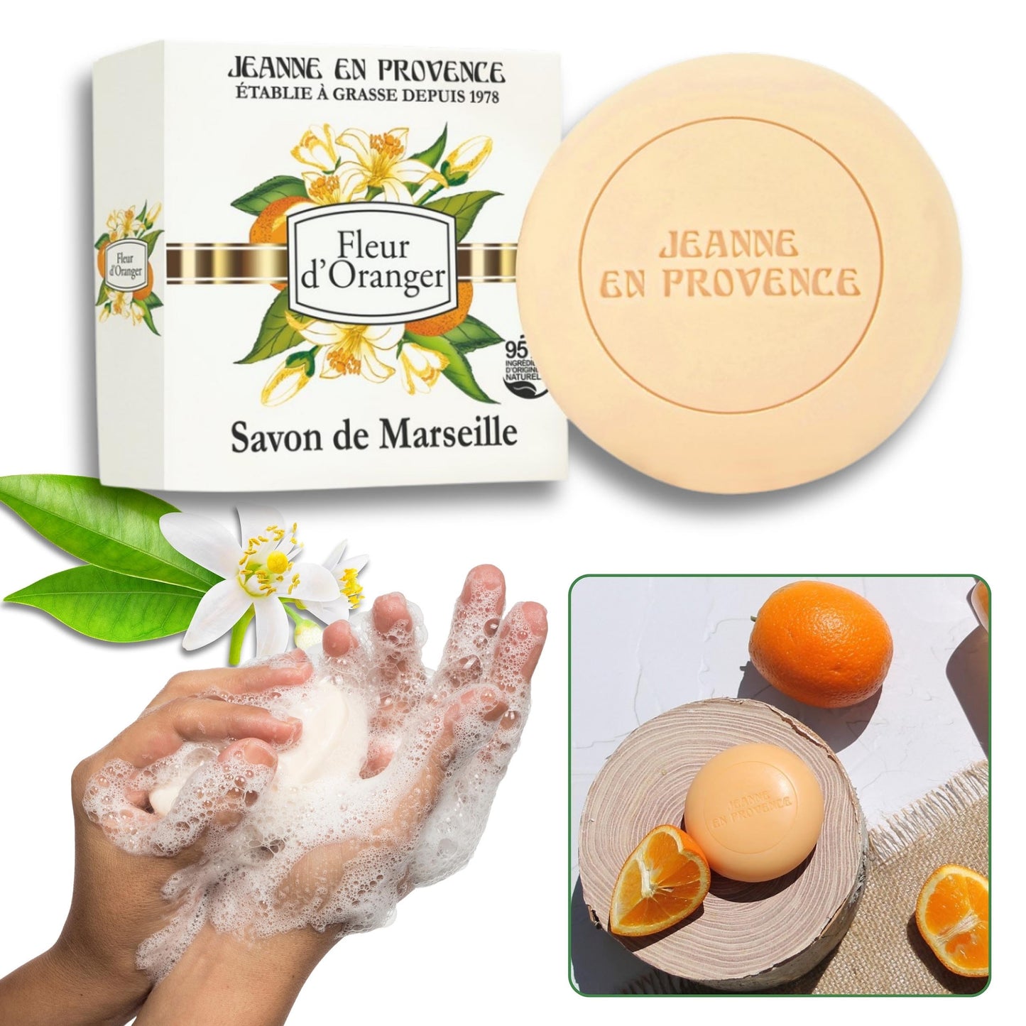 Jeanne en Provence Bar Soap, Orange Blossom 100g