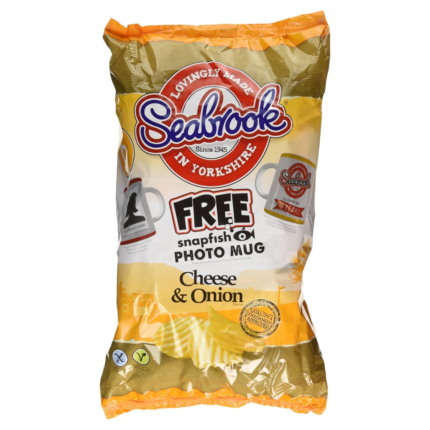 Seabrook Cheese & Onion Flavour, 6 x 25g
