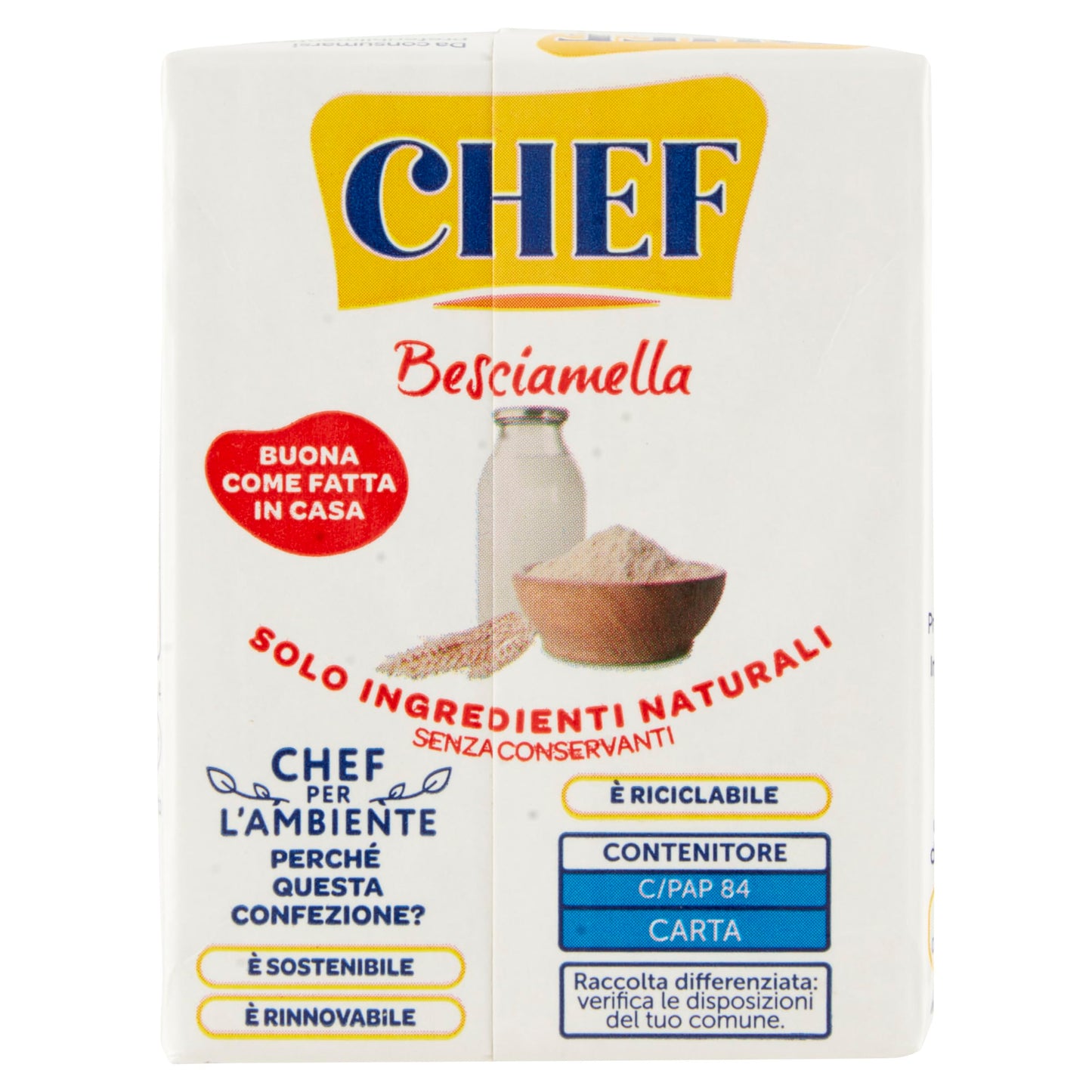 Parmalat Chef Besciamella Classic Bechamel Sauce for Cooking Natural Ingredients 200ml Ready to Cook