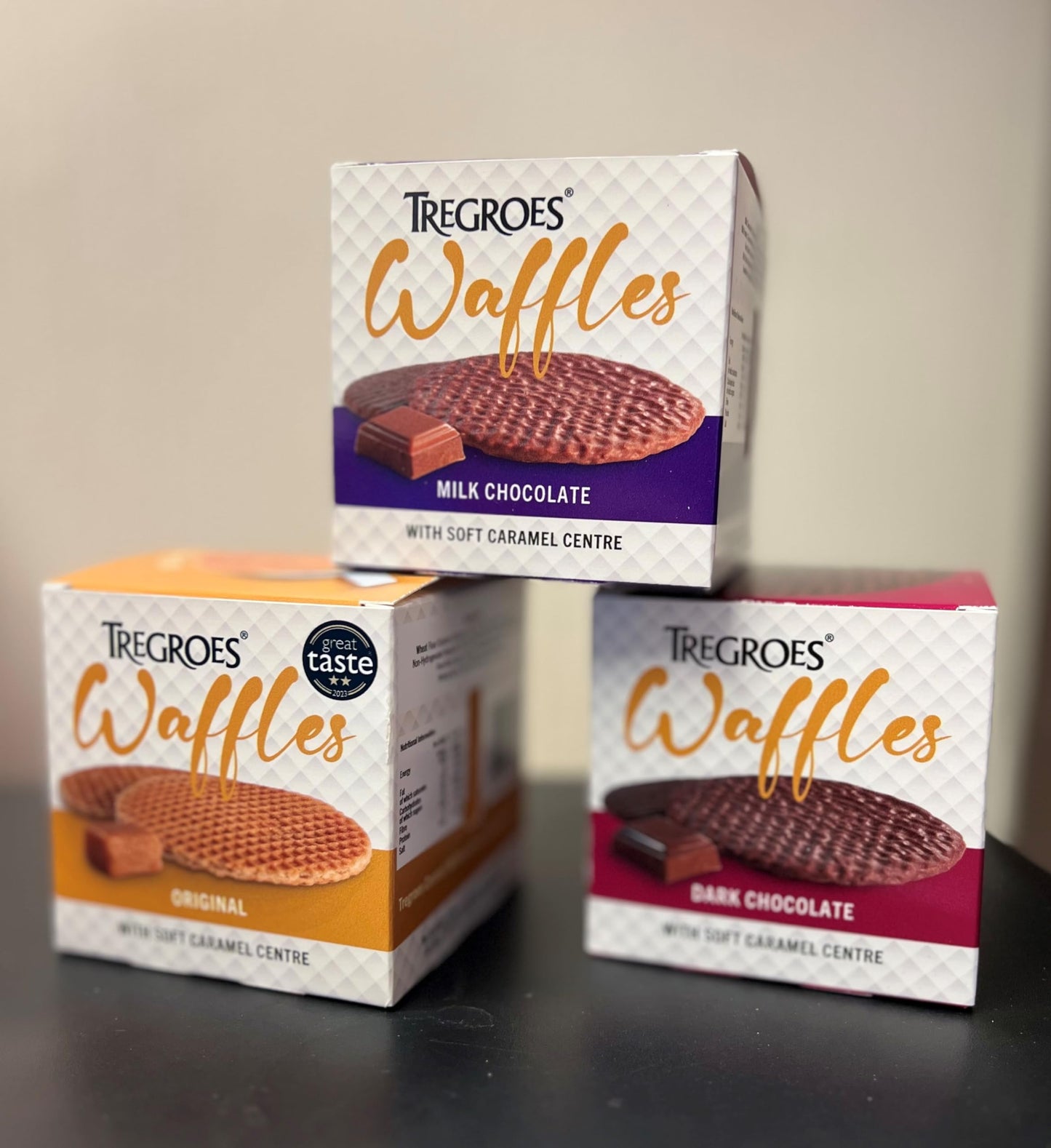 Tregroes Waffles - Milk Chocolate Toffee Waffles - Delicious and UK Baked - 6 x 6 waffles