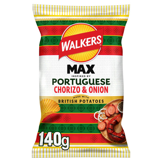Walkers MAX Portuguese Chorizo & Onion Sharing Crisps 140g
