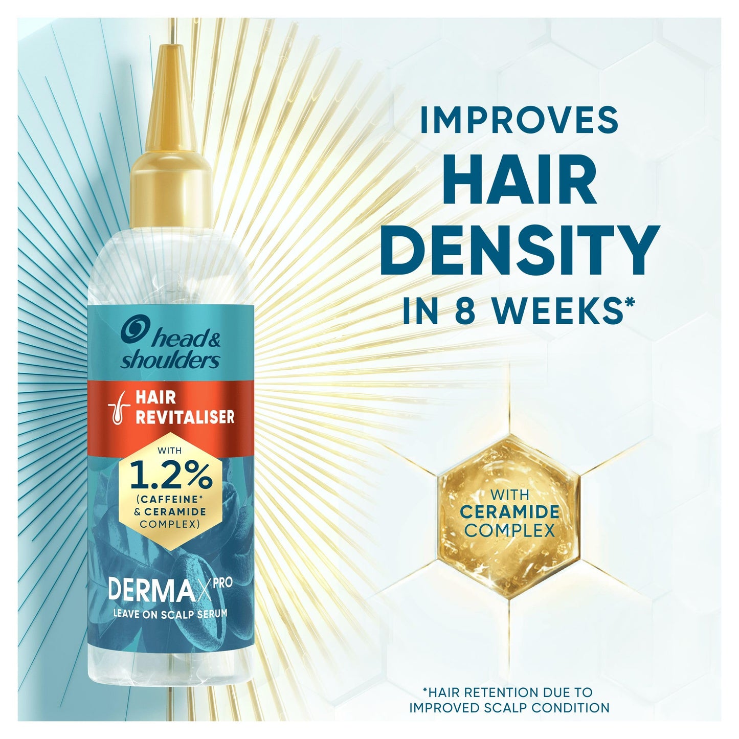 Head & Shoulders Hair Growth Serum, Dandruff Scalp Treatment, DermaXPRO, Leave-in Conditioner, Helps Support Hair Growth, Niacinamide & Caffeine, For Dry Scalp and Thinning Hair, 145ml