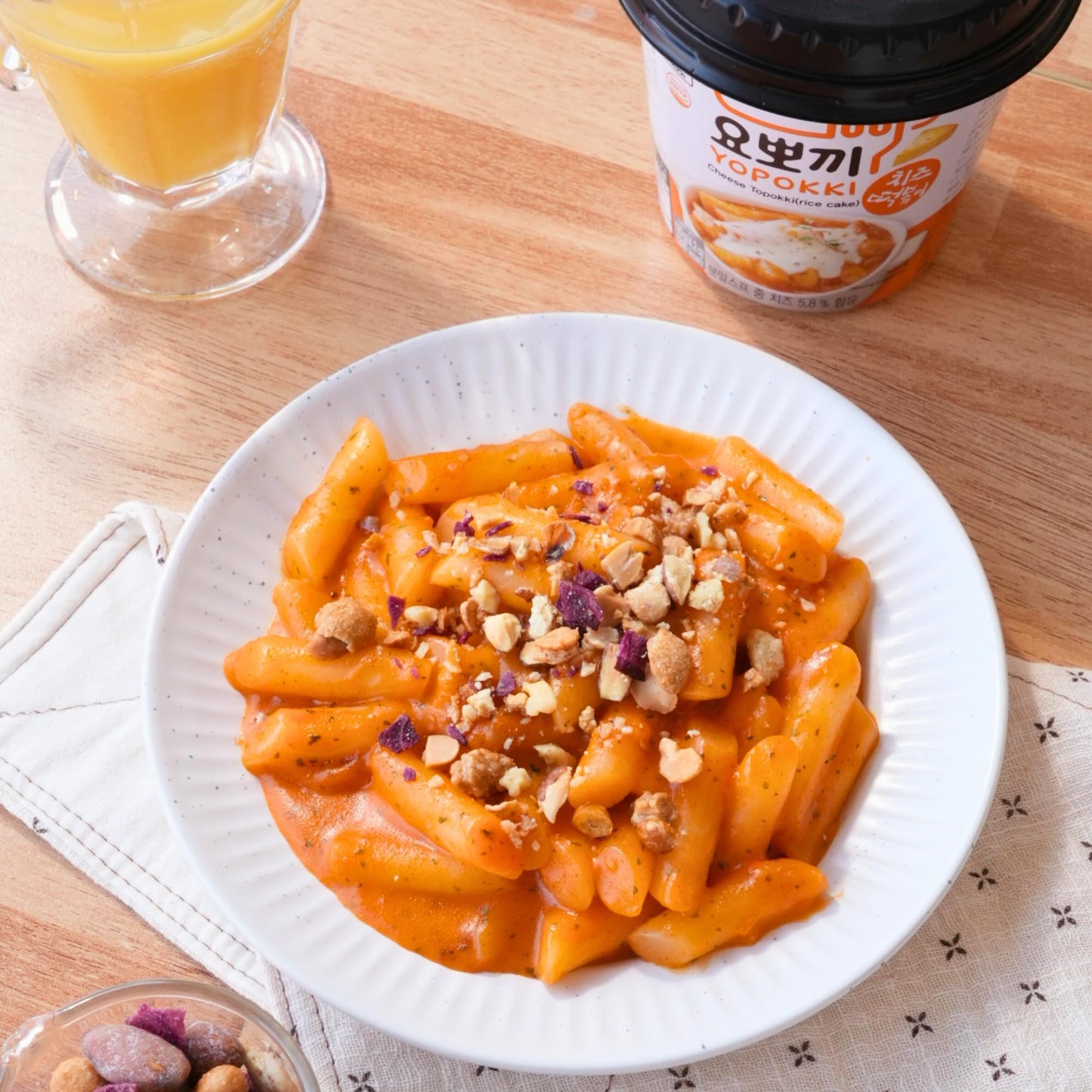 Yopokki Pack of 6 | Cheese, Sweet & Spicy, Jjajang Rice Cake Cup Topokki Tteokbokki - Instant Korean Snack