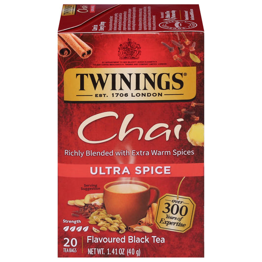 Twinings of London Ultra Spice Chai Tea Bags, 20 Tea Bags