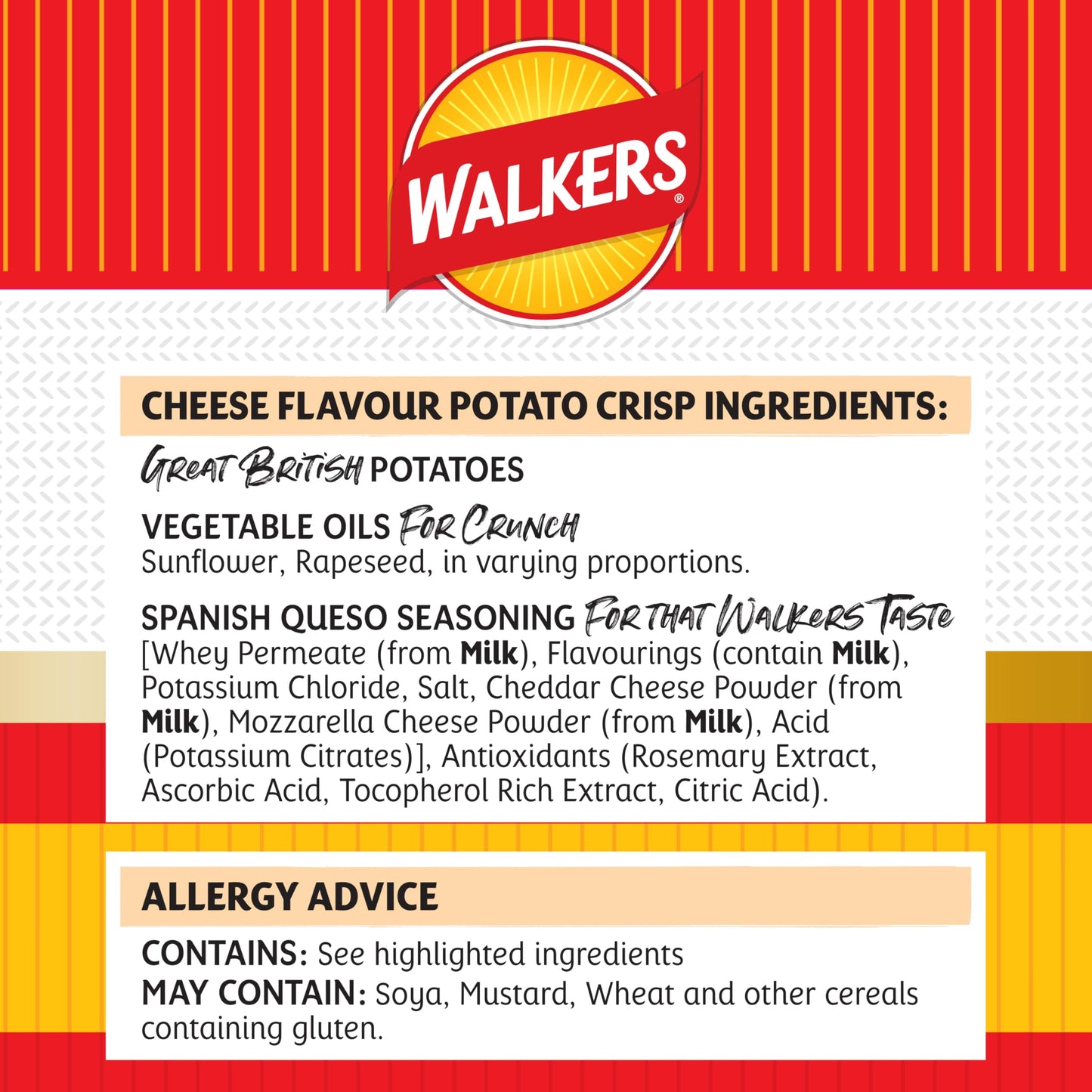 Walkers Wavy Spanish Queso Cheese Sharing Crisps 150g