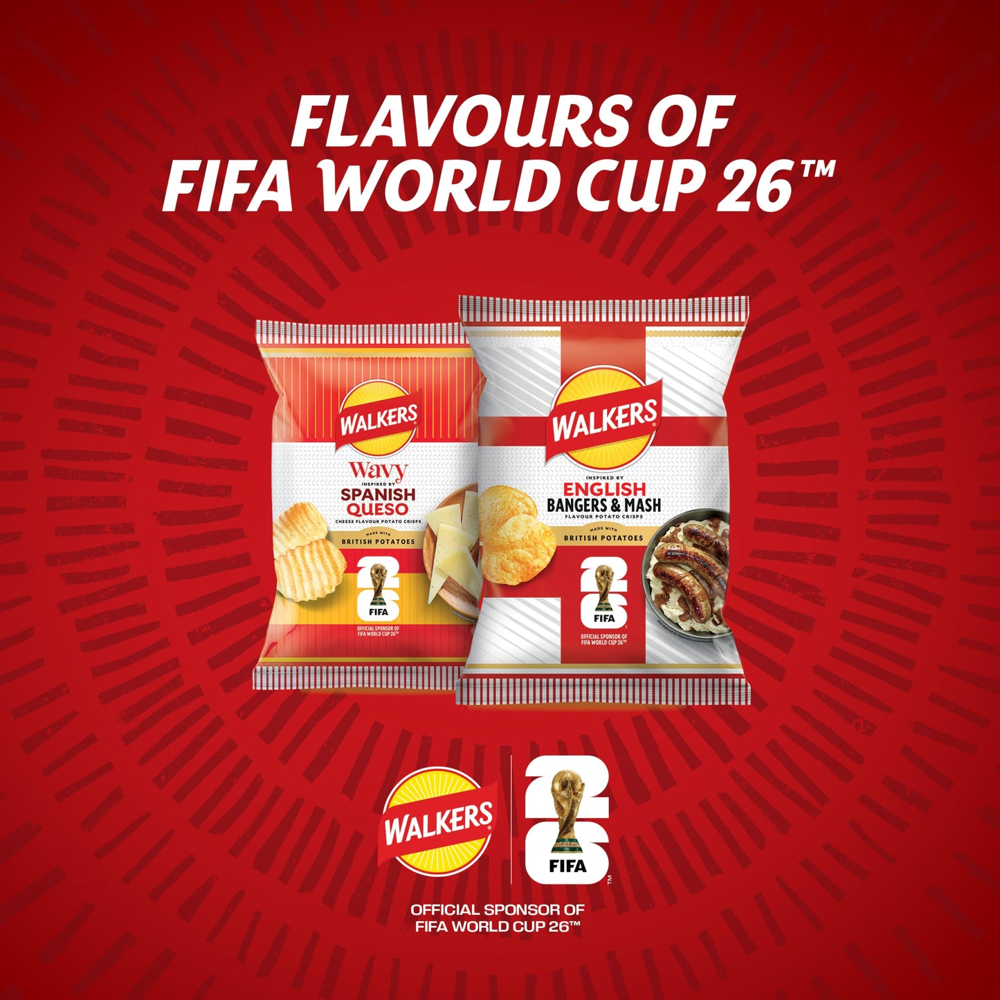 Walkers Wavy Spanish Queso Cheese Sharing Crisps 150g
