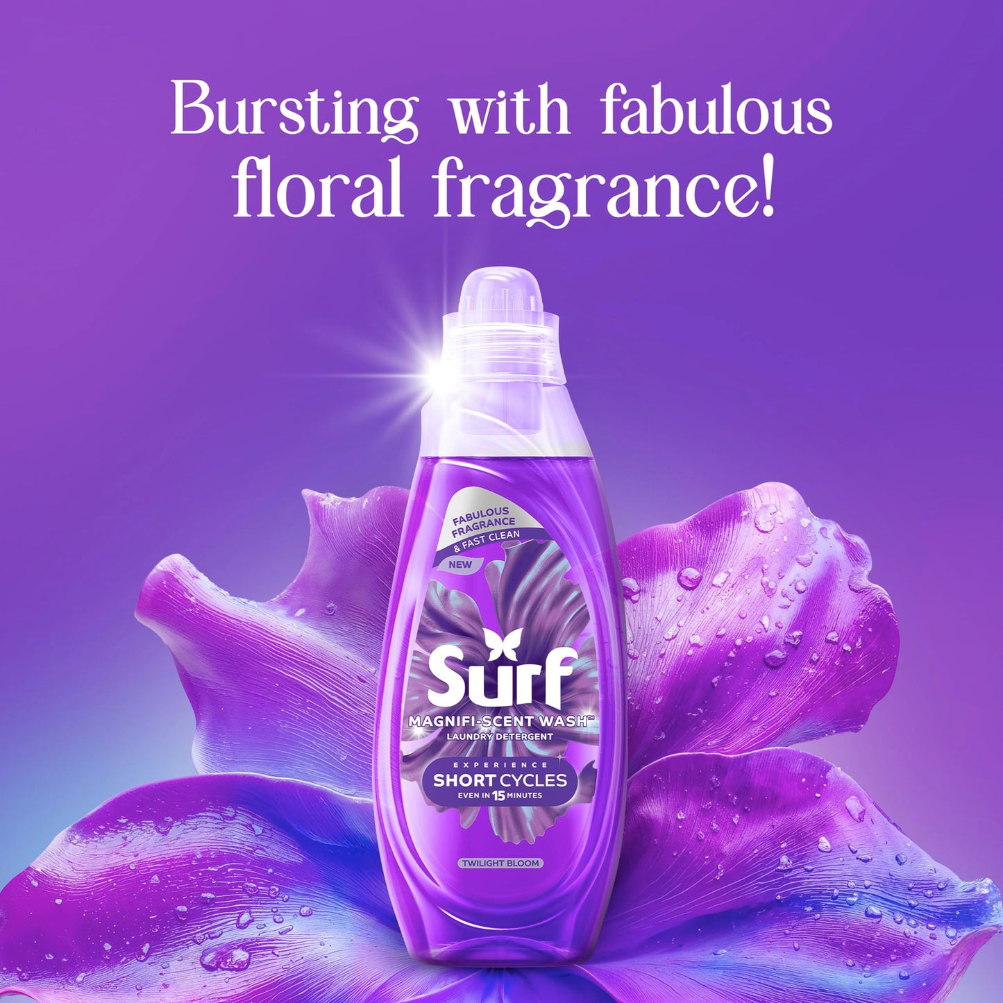 Surf Magnifi-Scent Quick Wash Twilight Bloom, 31 Washes (837 ml) - Laundry Detergent Washing Liquid, Fast & Fabulous Fragrance, Ideal for Short Cycles