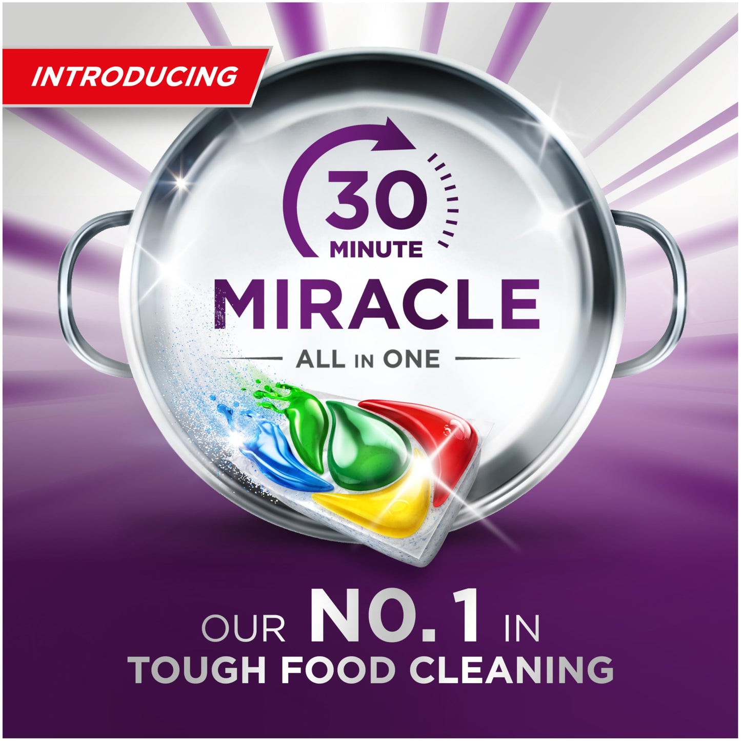 Fairy 30 Minute Miracle Platinum Plus Dishwasher Tablets, 45 Capsules