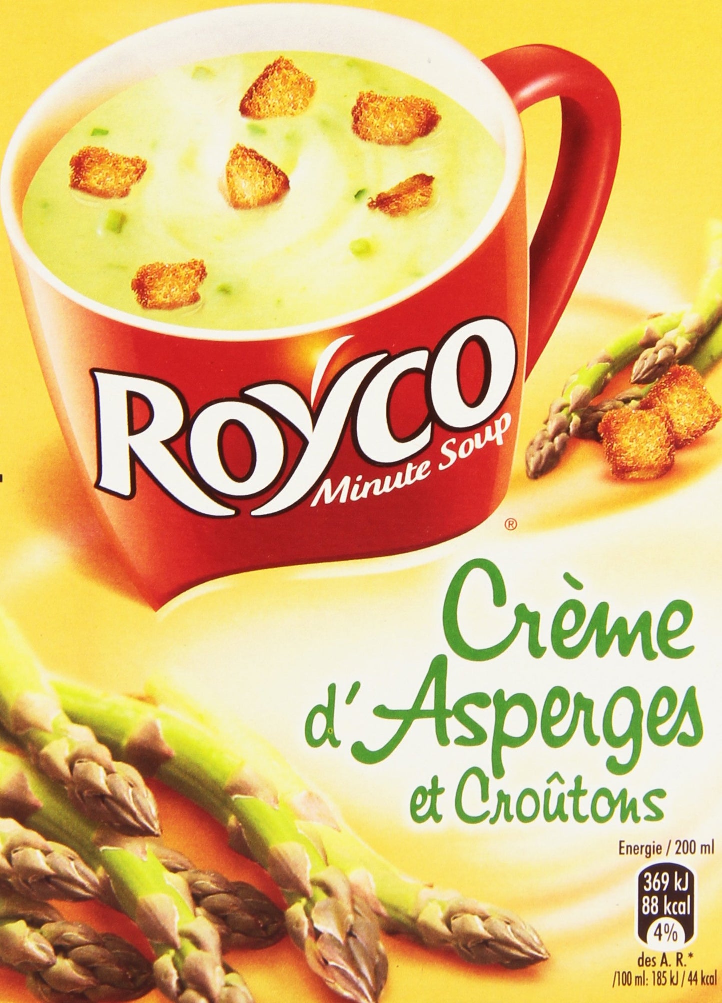 Royco Dehydrated Soup Cream of Asparagus and Croutons 4 x 20cl Sachets - 60g