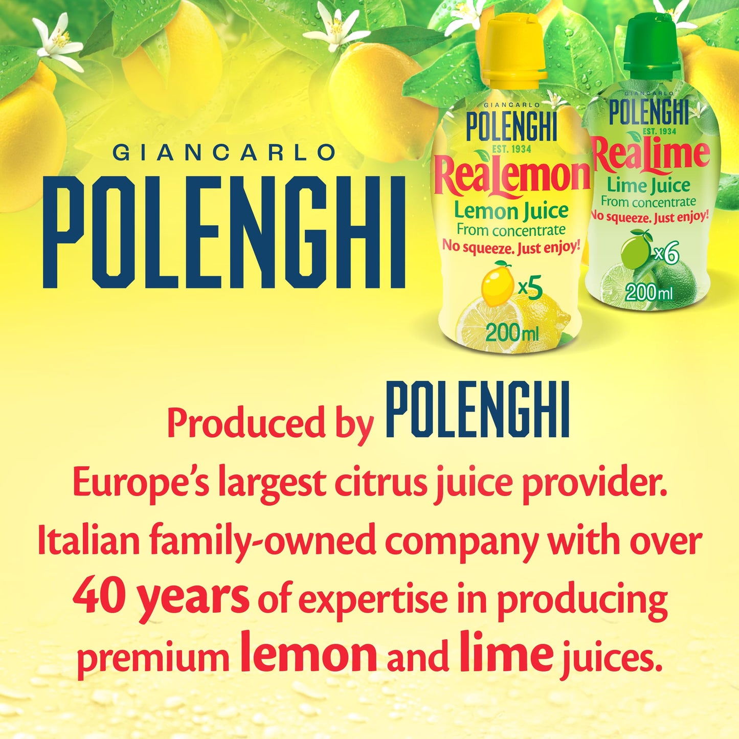 ReaLemon Lemon Juice 15 x 200ml - Tasty, Practical, Convenient - Blended from Selected Origins