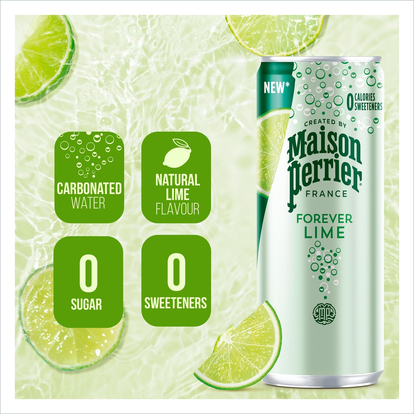 Maison Perrier Lime Lightly Flavoured Sparkling Water 4x330ml