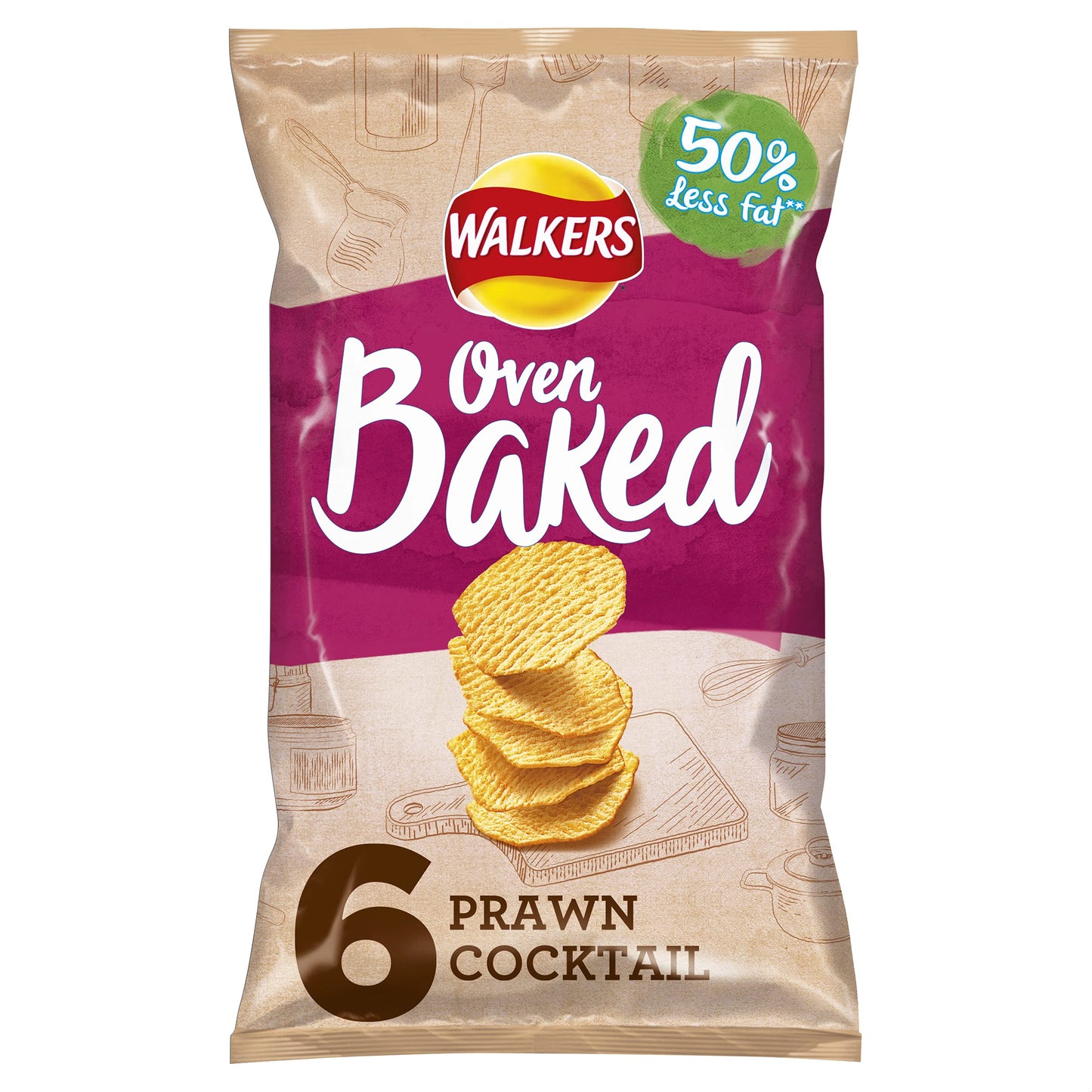 Walkers Baked Prawn Cocktail Multipack 6x25 g