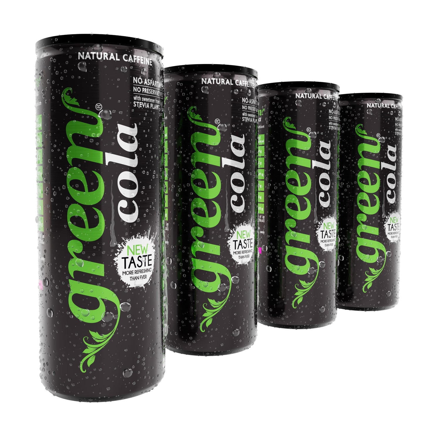 Green - Low Calorie Soft Drink - Sweetened with Stevia, Sugar-Free, Naturally Caffeinated from Green Coffee Beans, No Aspartame - Delicious and Healthy Alternative