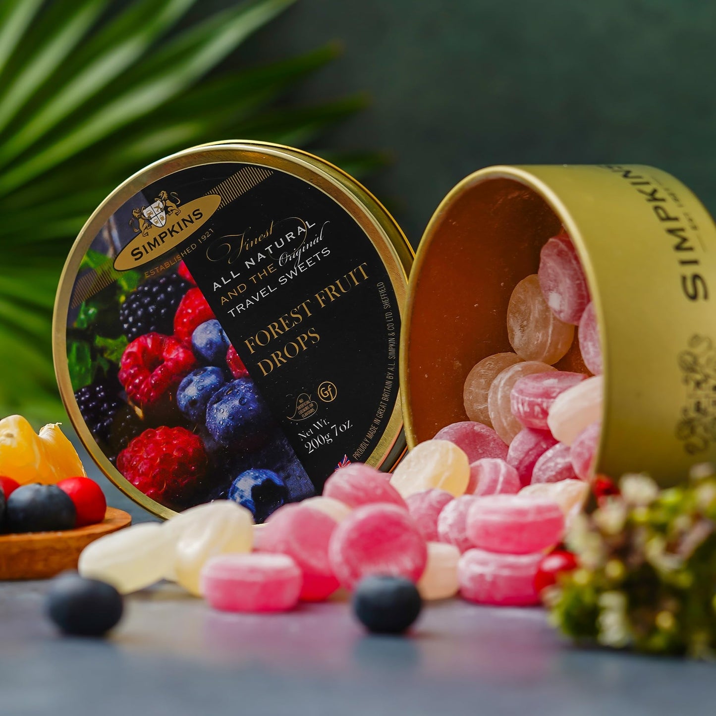 Simpkins Forest Fruit Travel Sweets 200g Tin