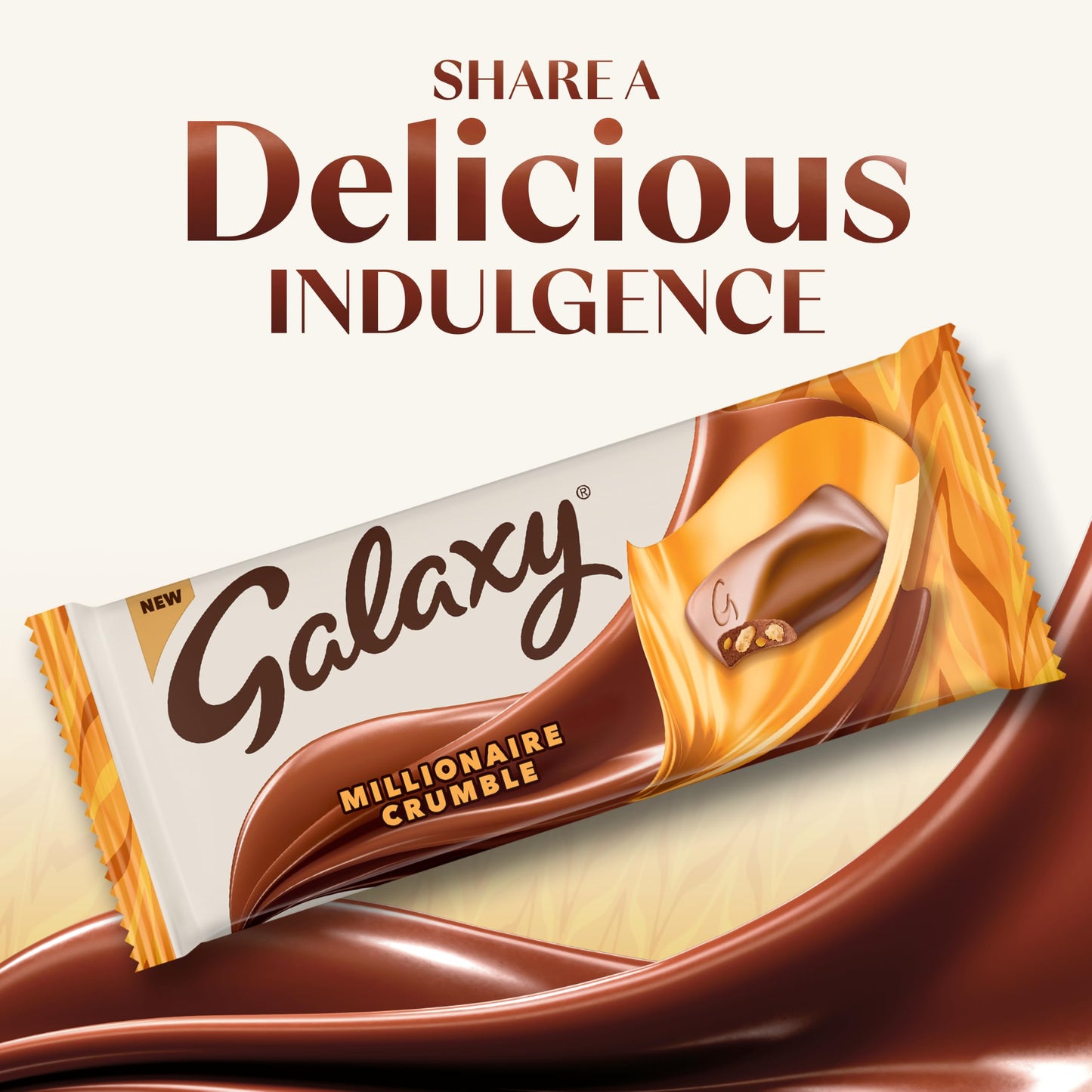 Galaxy Millionaire Crumble Chocolate Bar Caramel Biscuit 160g