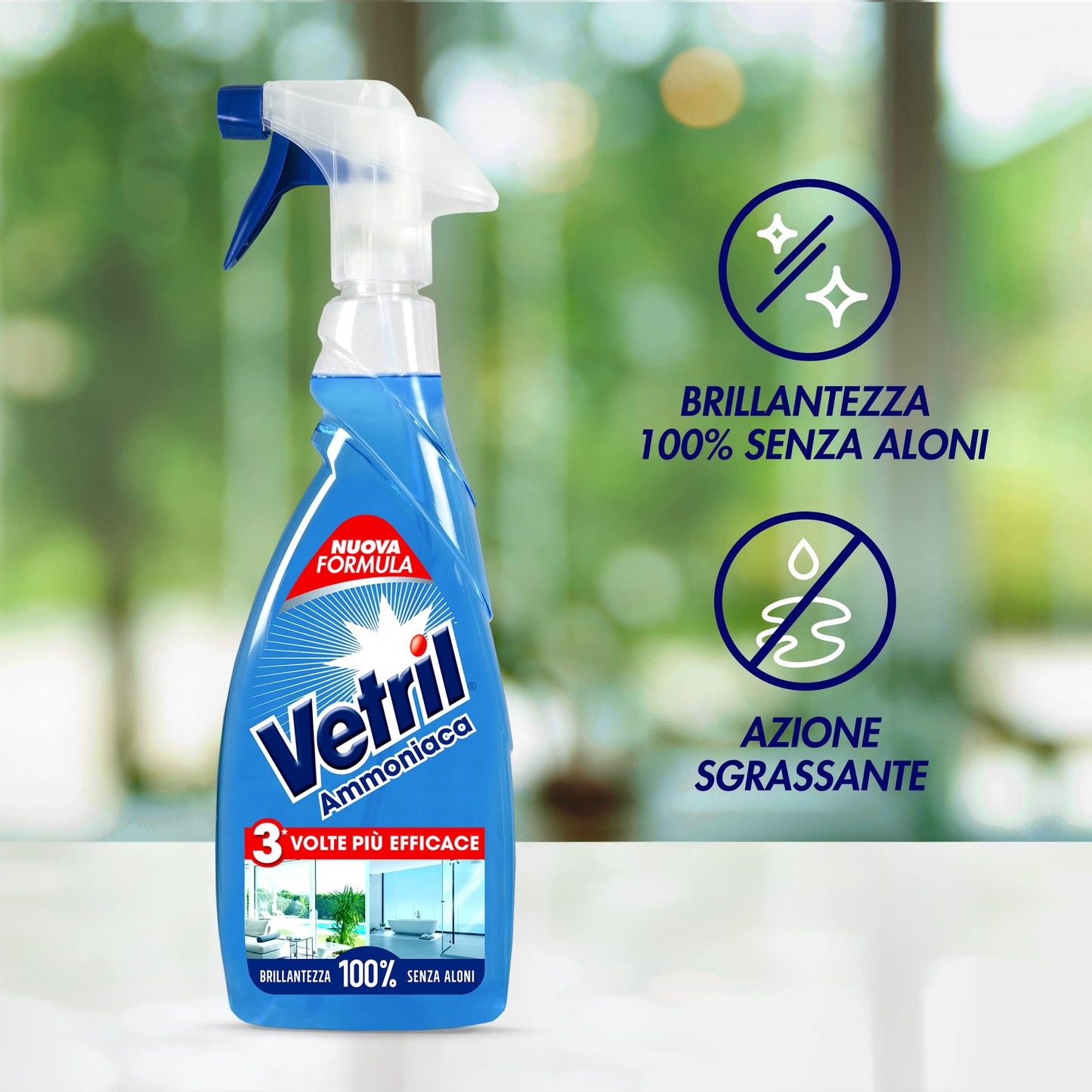 Vetril – Ammonia, Detergent for Glass and multiuoso Without Stains – 650 ml
