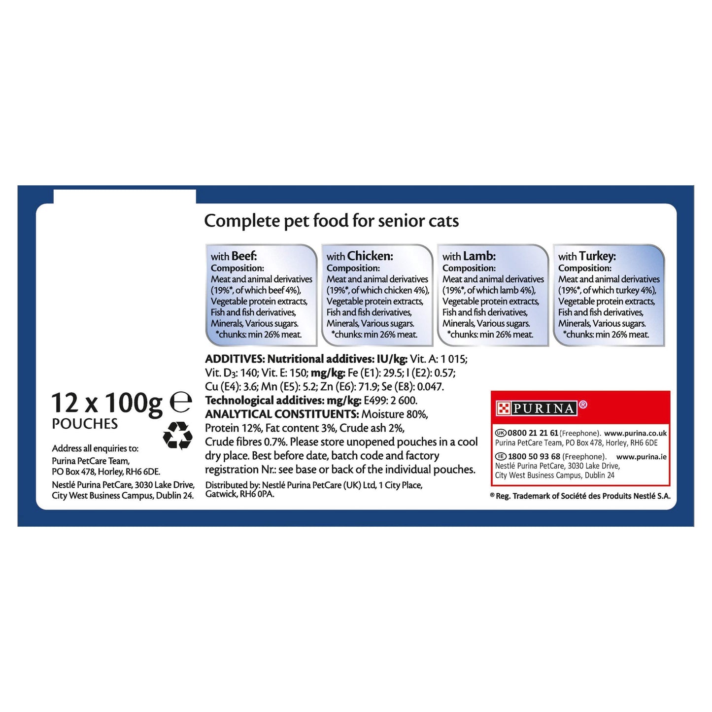 Purina Felix Senior Cat Meat Selection in Jelly, 1200 g