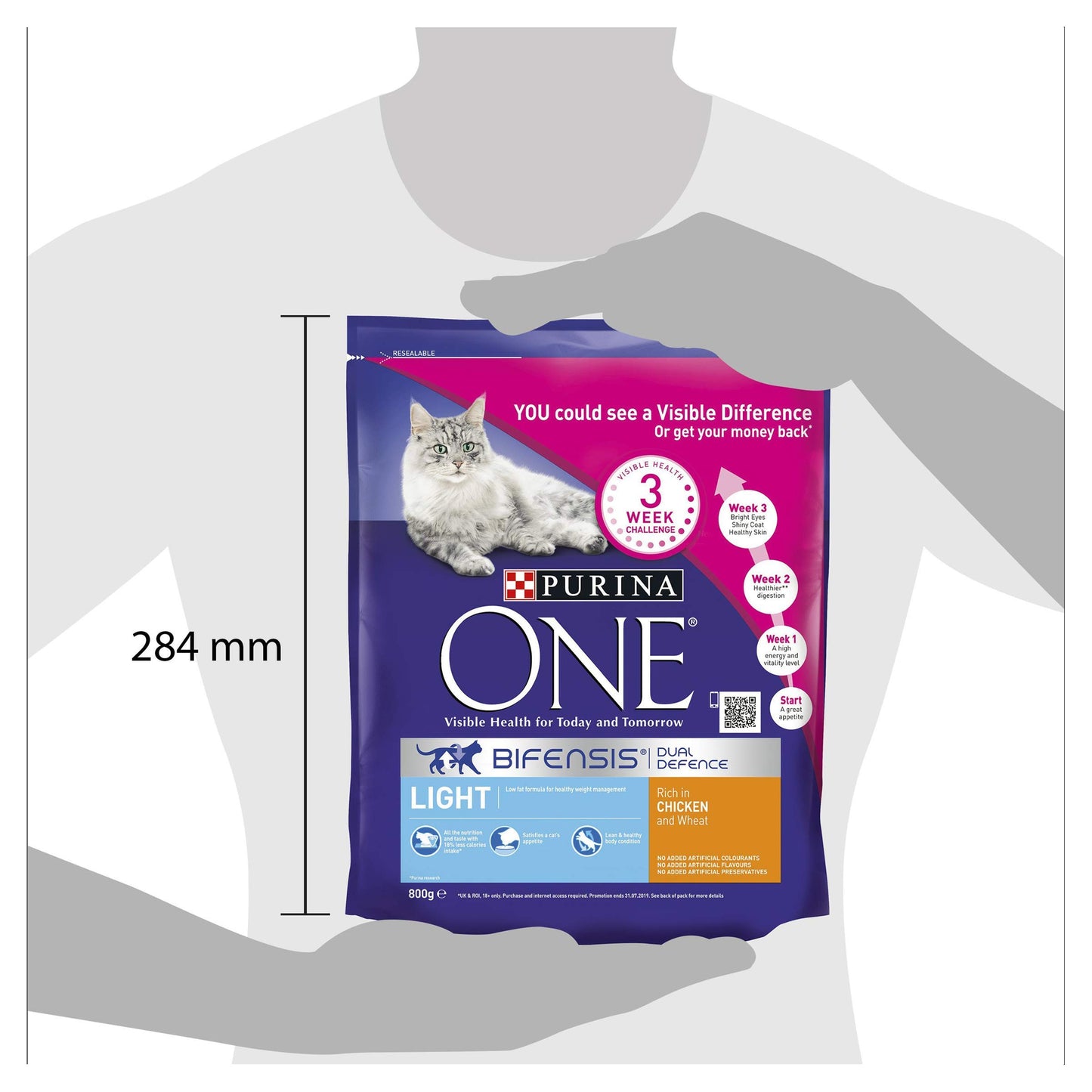 PURINA ONE | Light Dry Cat Food Chicken and Wheat 800g