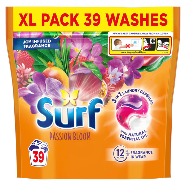 Surf 3-in-1 Laundry Capsules - Passion Bloom, 39 Pods