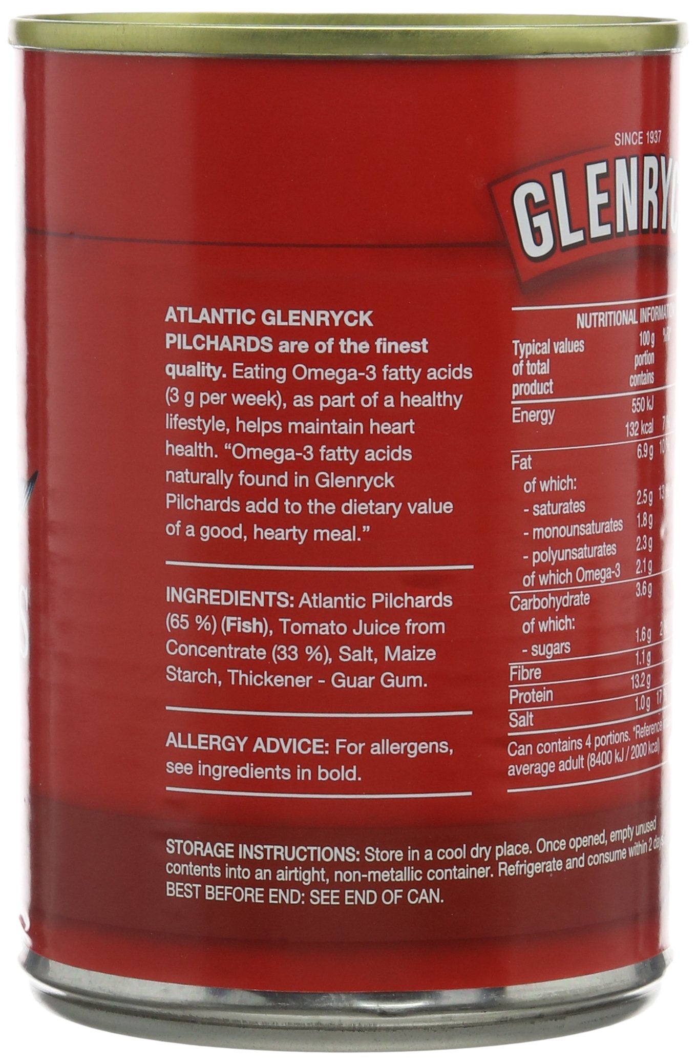 Glenryck Pilchard in Tomato Sauce 400 g Parent