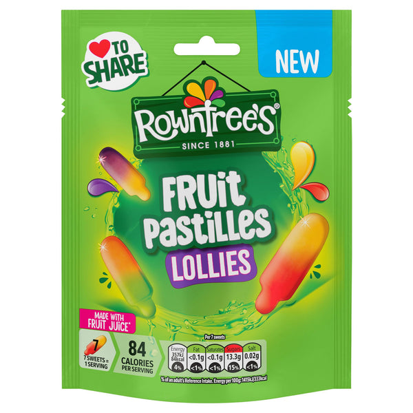 Rowntree's Lollies Fruit Pastilles Sweets Sharing Bag 130g
