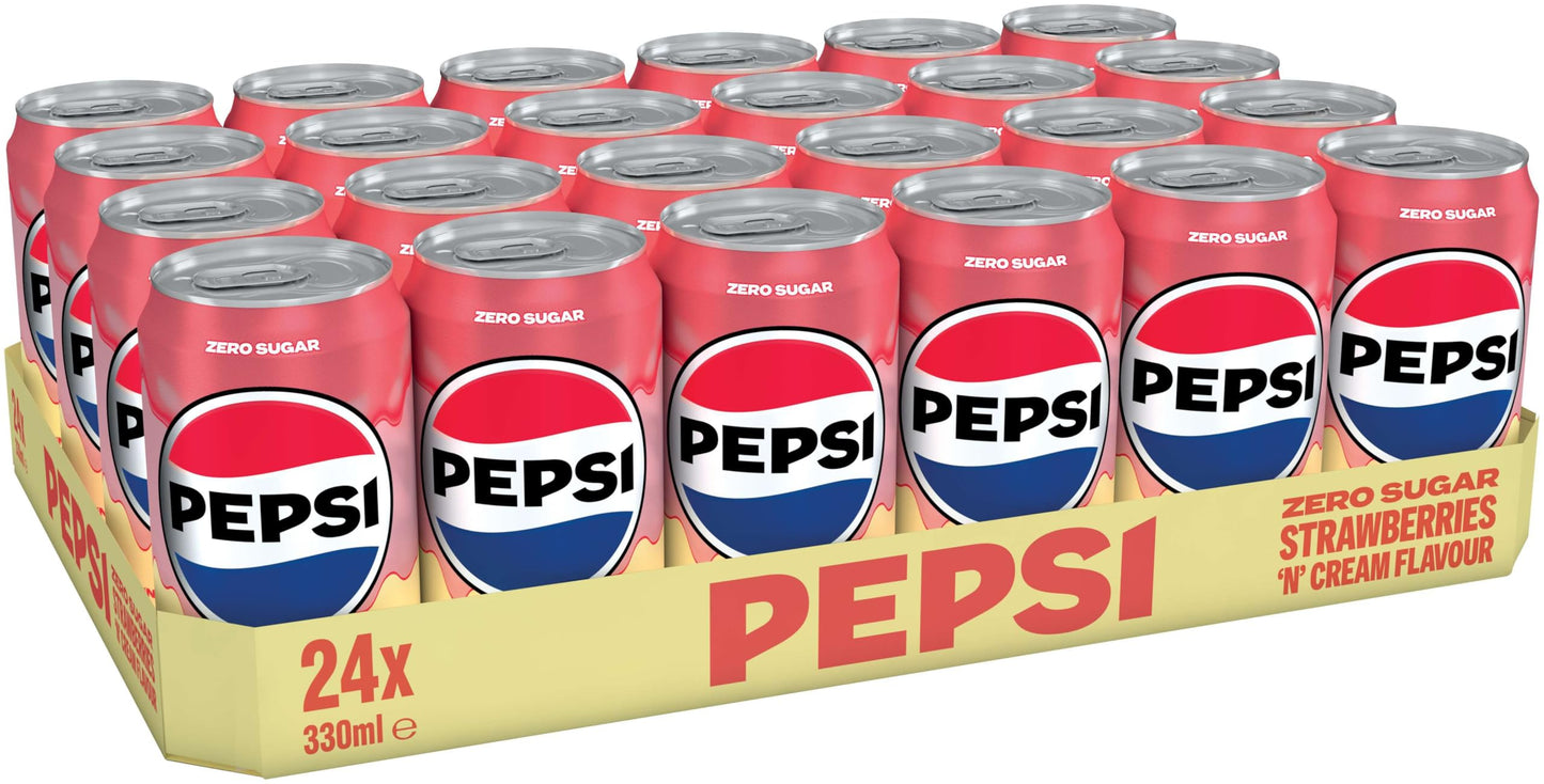Pepsi Strawberry & Cream 330ml Can (Pack of 24)