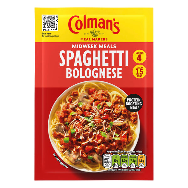 Colman's Midweek Meals Spaghetti Bolognese Meal Maker quick to prepare sauce mix for a protein-boosting meal† 44 g