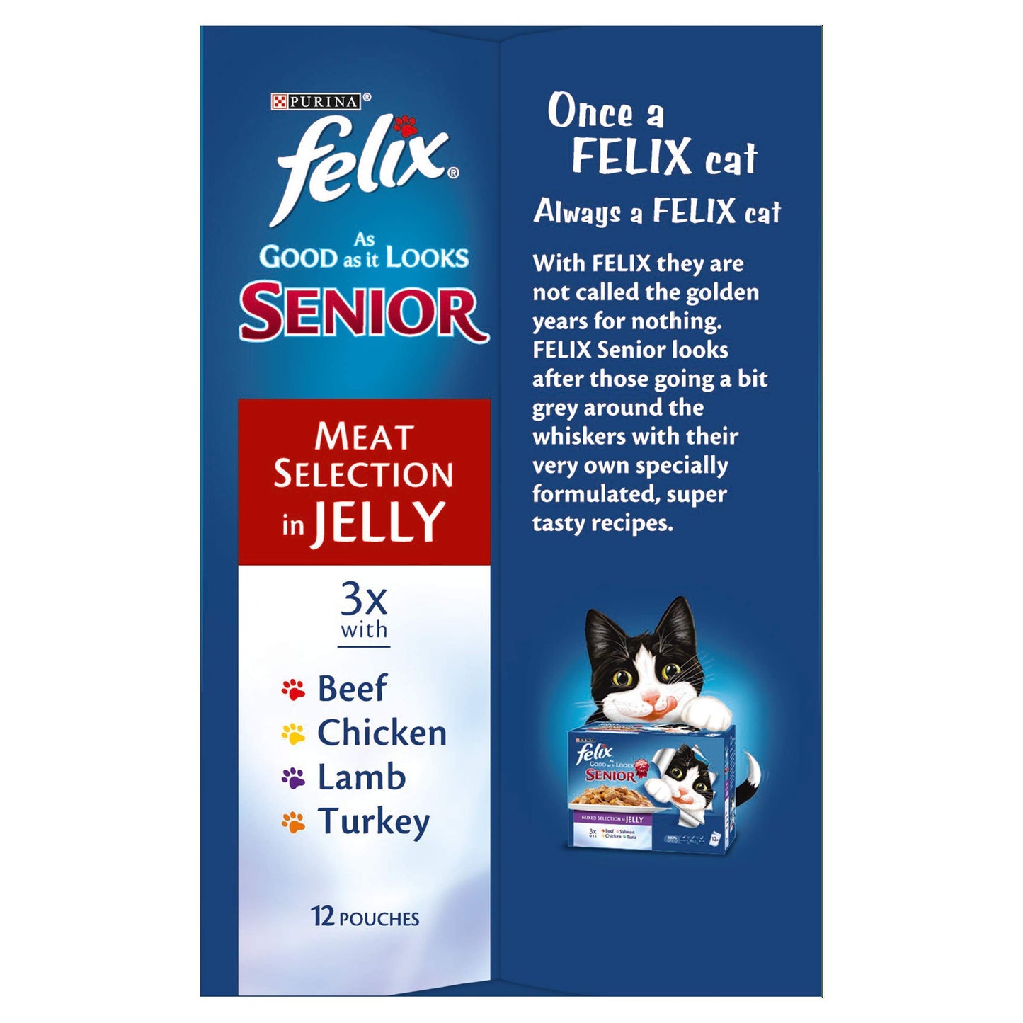 Purina Felix Senior Cat Meat Selection in Jelly, 1200 g