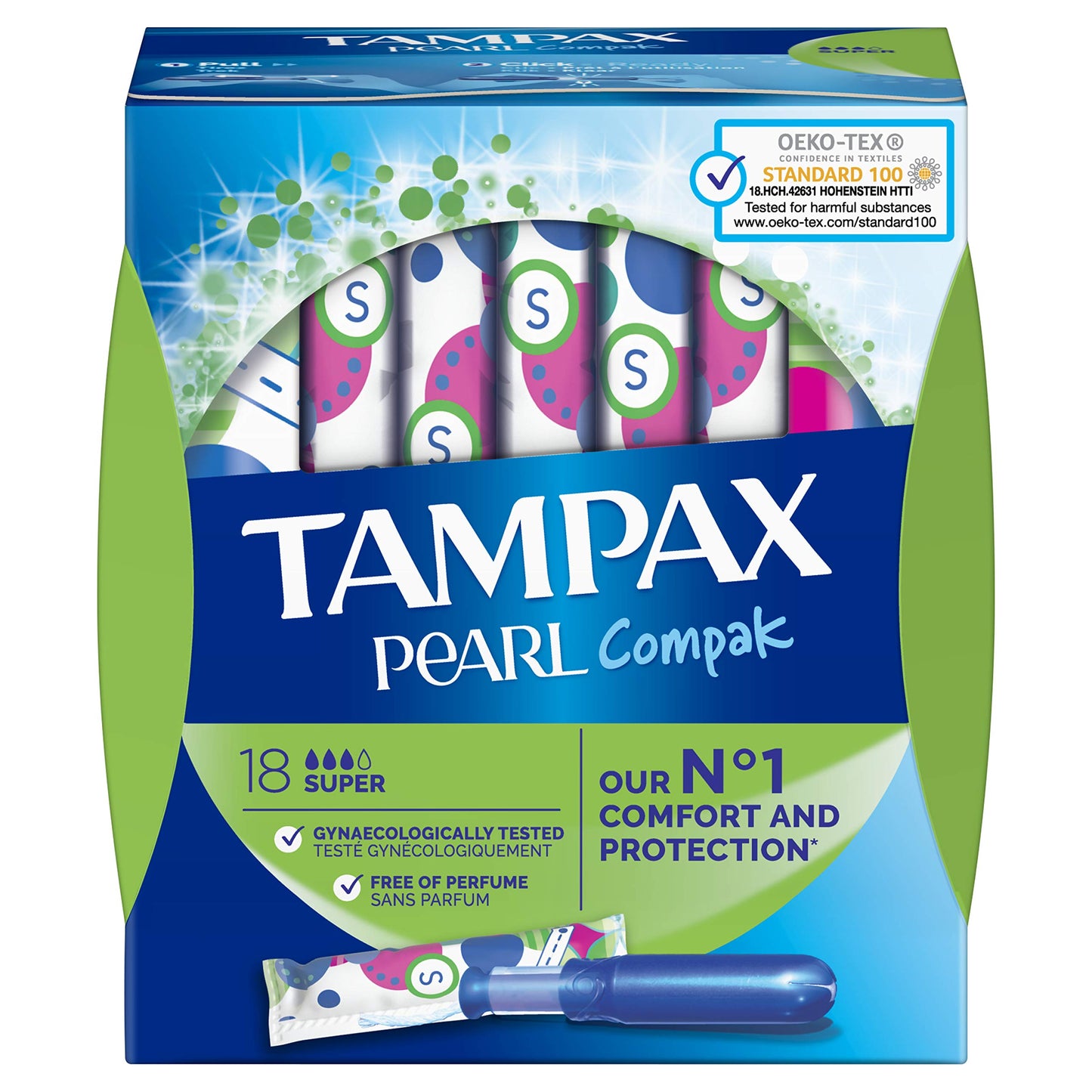 Tampax Pearl Compak Tampons, Super, with Plastic Applicator