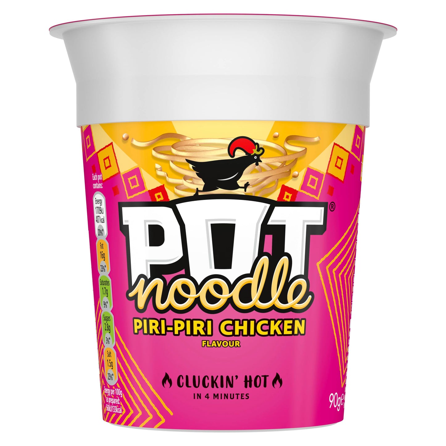 Pot Noodle Piri-Piri Chicken Instant Snack vegetarian quick to make noodles Instant Noodle 12x 90 g