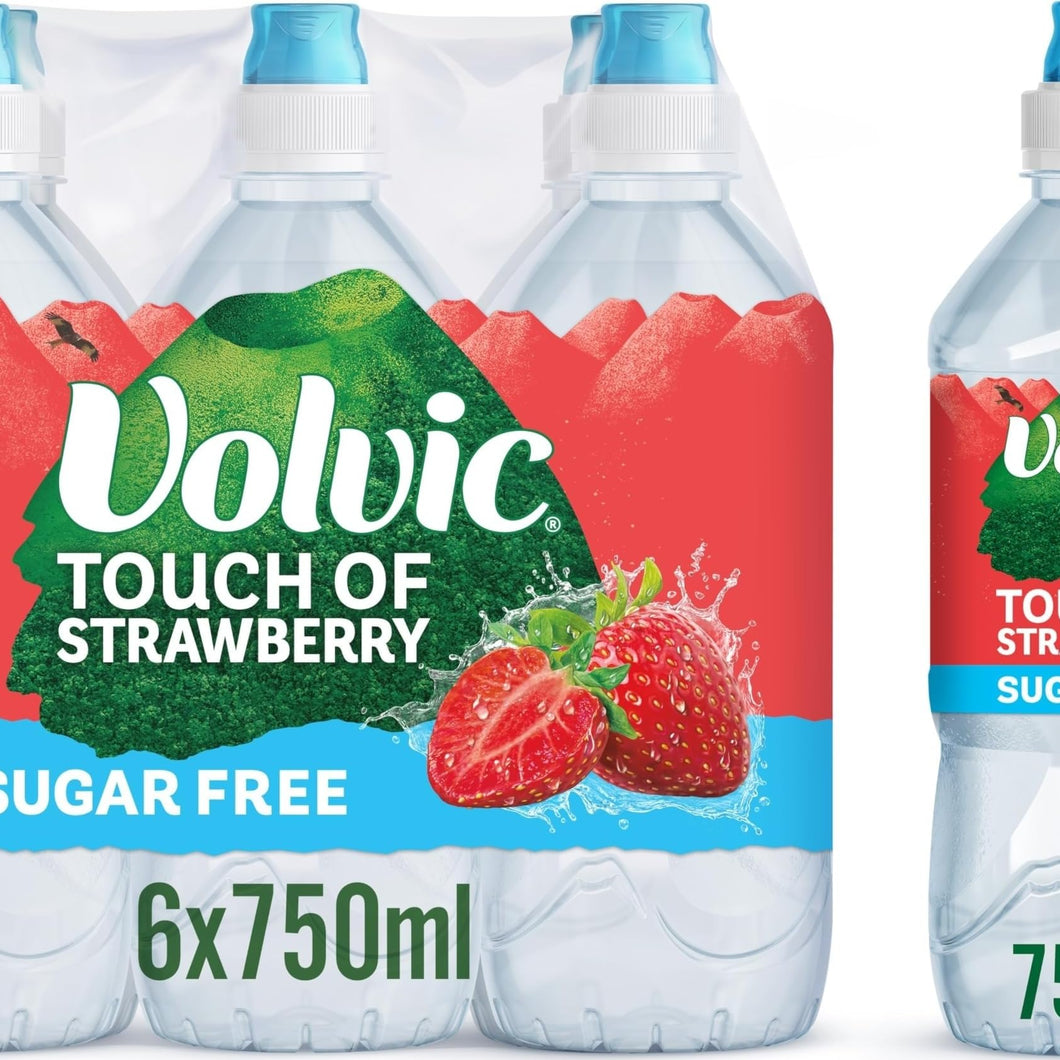 Volvic Touch of Fruit Strawberry Sugar Free Still Flavoured Water Multipack 6 x 750ml