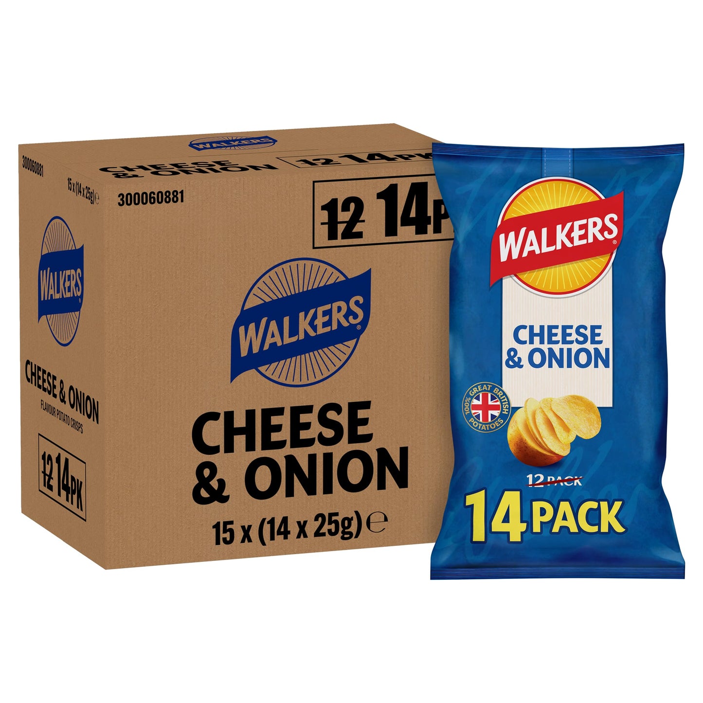 Walkers Cheese & Onion Multipack Crisps 14x25g