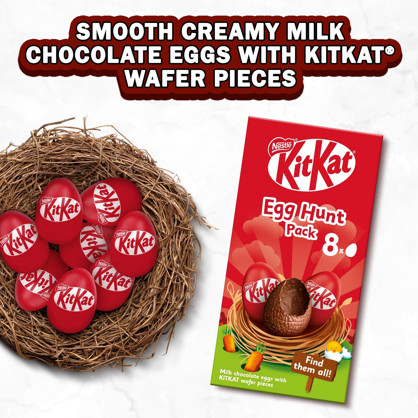 Kit Kat Milk Chocolate Easter Egg Hunt Box 120g