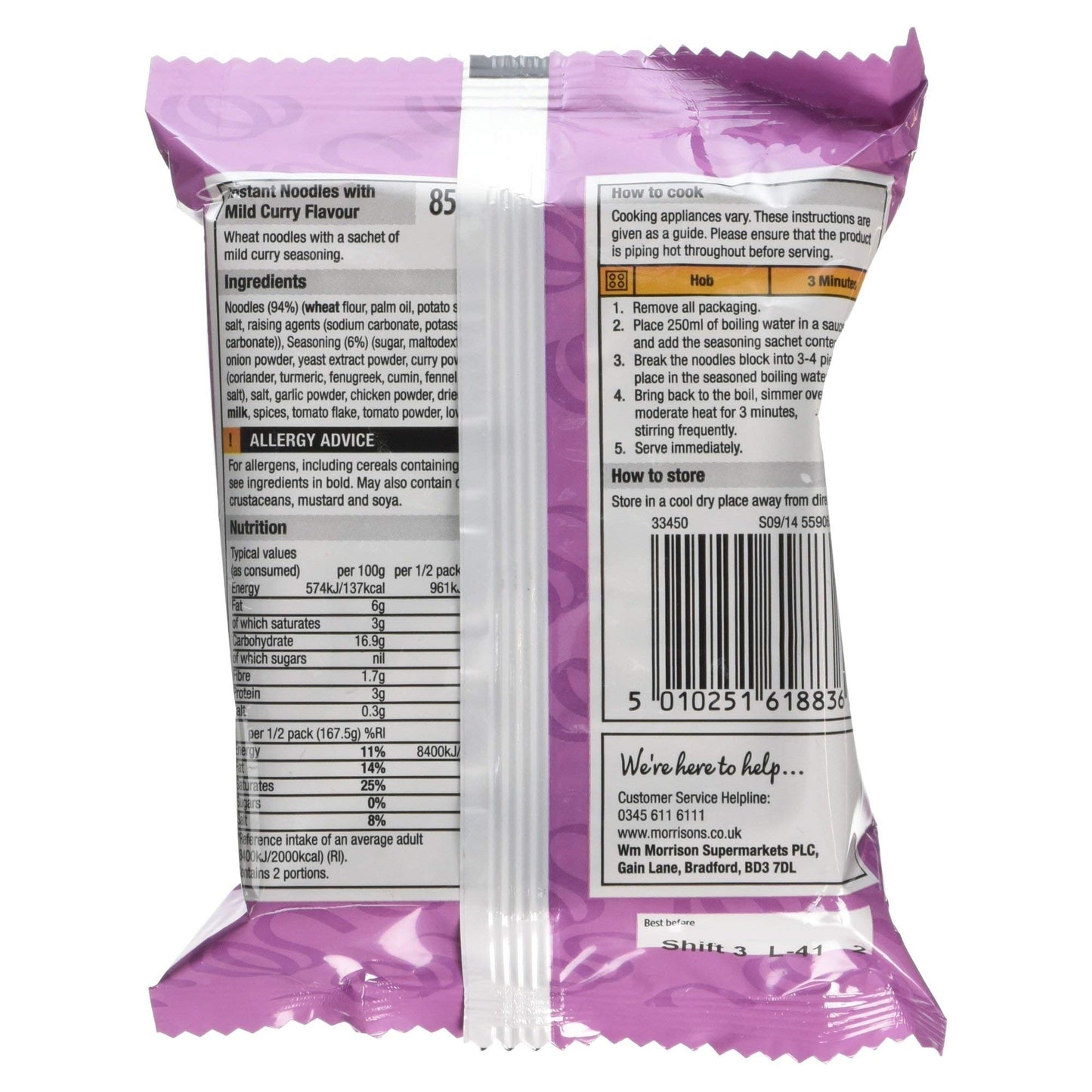 Morrisons Mild Curry Instant Noodles, 85g