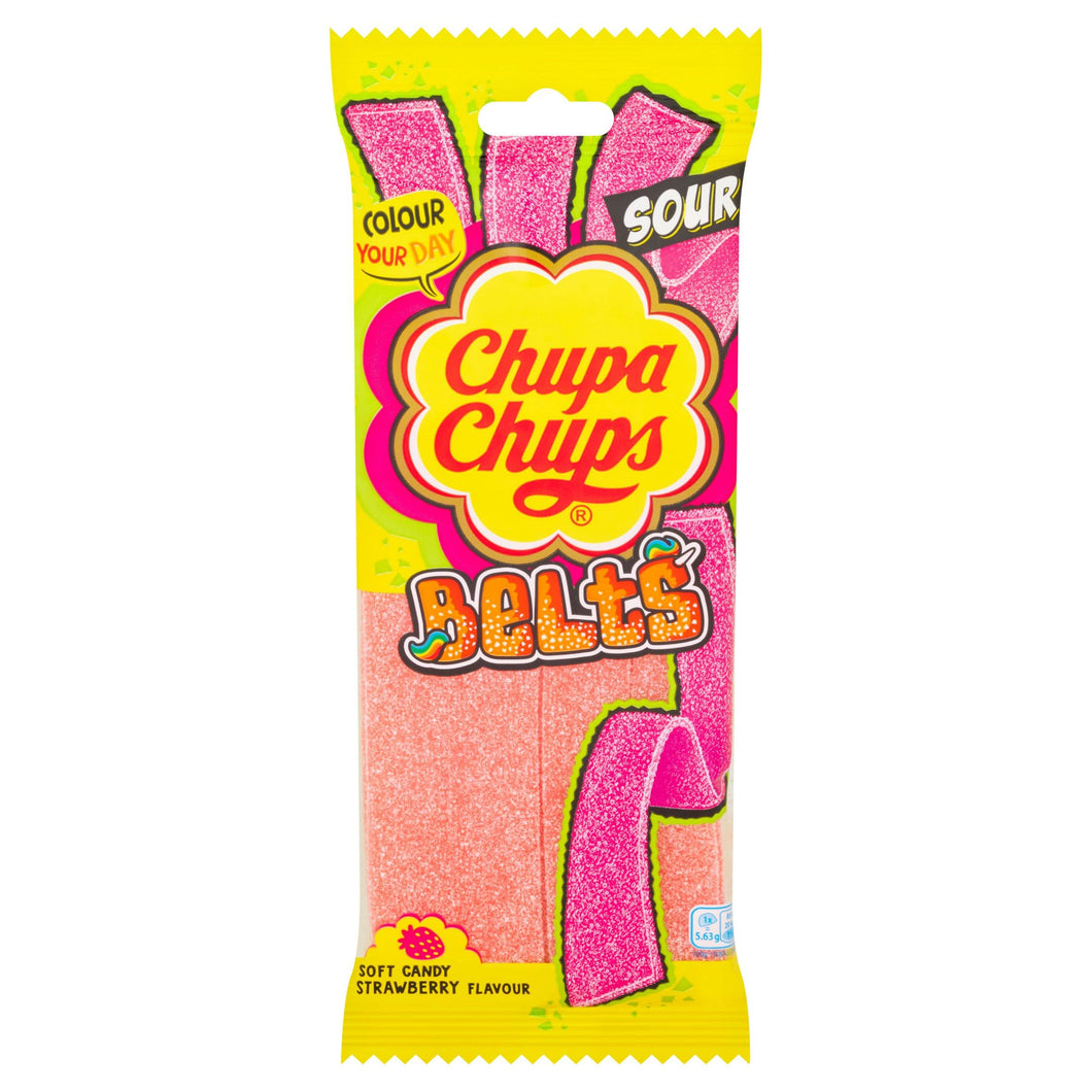 Chupa Chups Belts Soft Candy Strawberry Flavour 90g