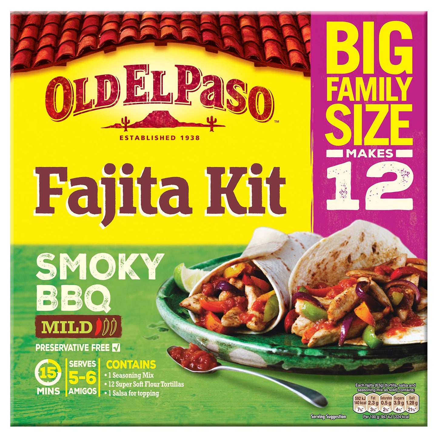 Old El Paso Smoky BBQ Family Size Fajita Kit 750g