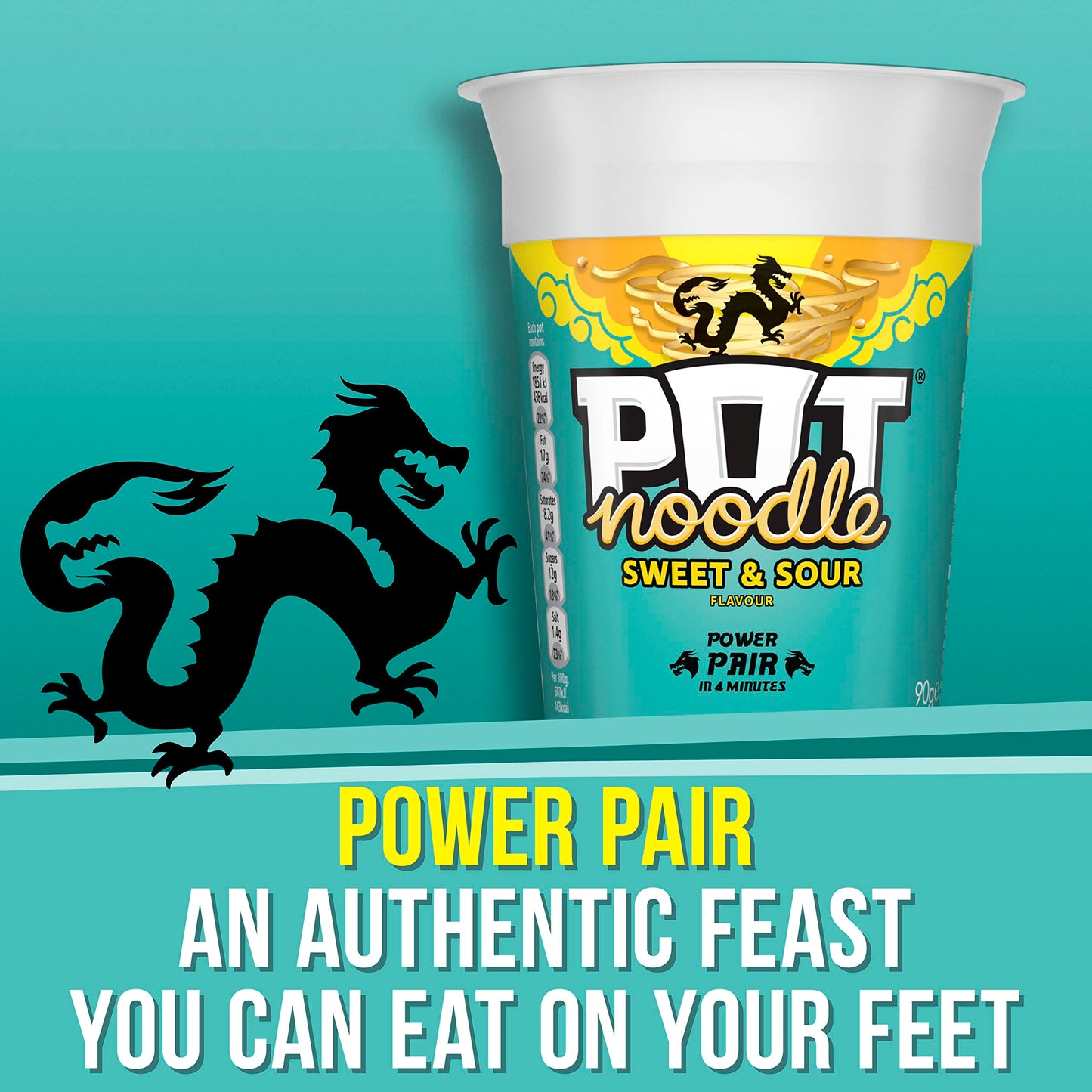 Pot Noodle Sweet & Sour Standard Pot instant vegan* snack quick to make noodles Instant Noodle 90 g