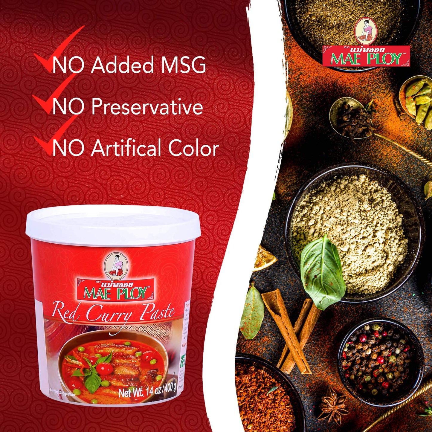 Mae Ploy Red Curry Paste, 400g