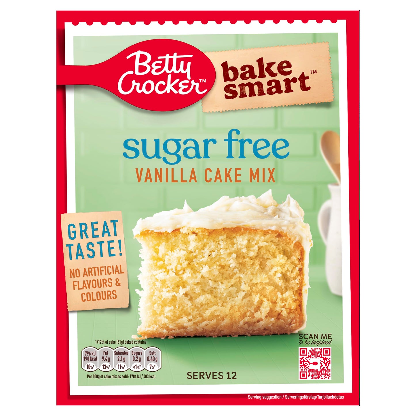 Betty Crocker Bake Smart Sugar Free Vanilla Cake Mix 350g