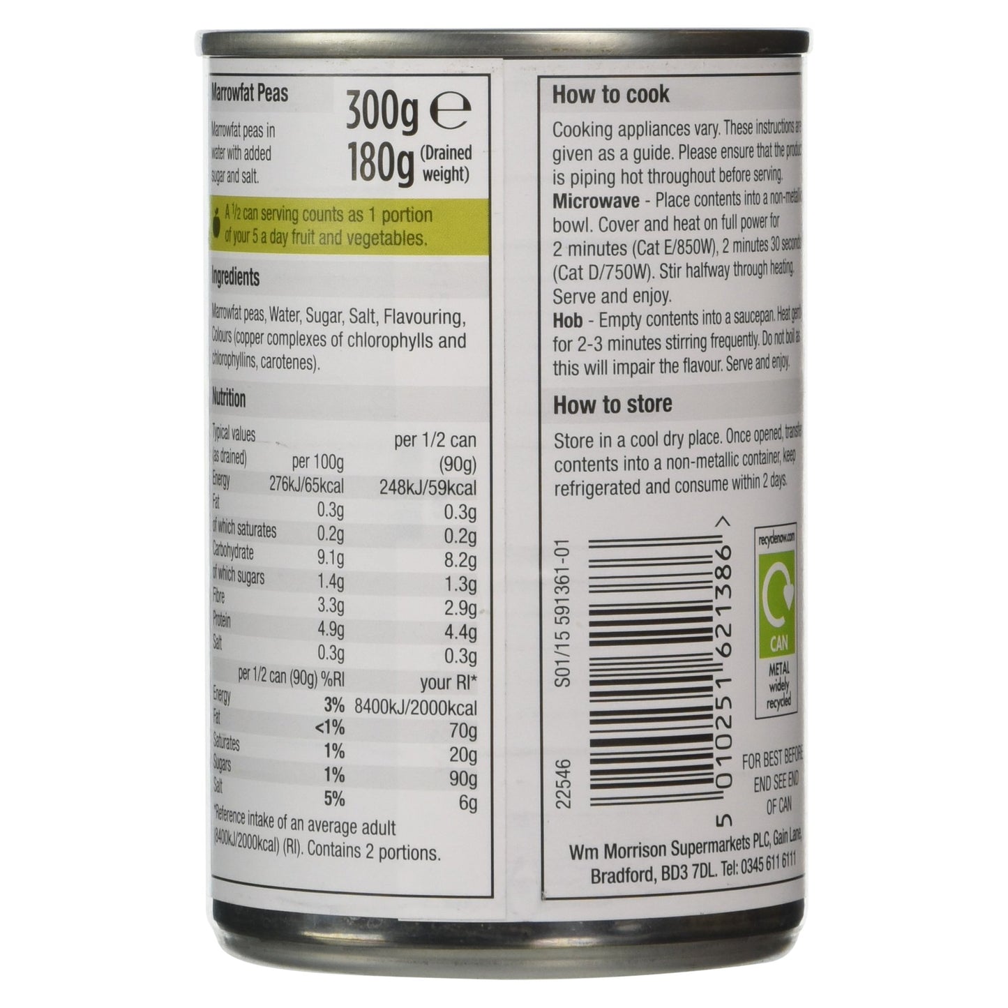 Morrisons Marrowfat Peas, 300g