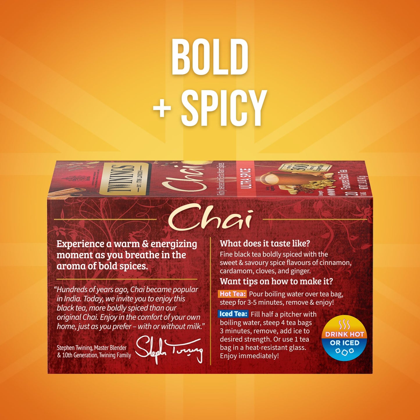 Twinings of London Ultra Spice Chai Tea Bags, 20 Tea Bags