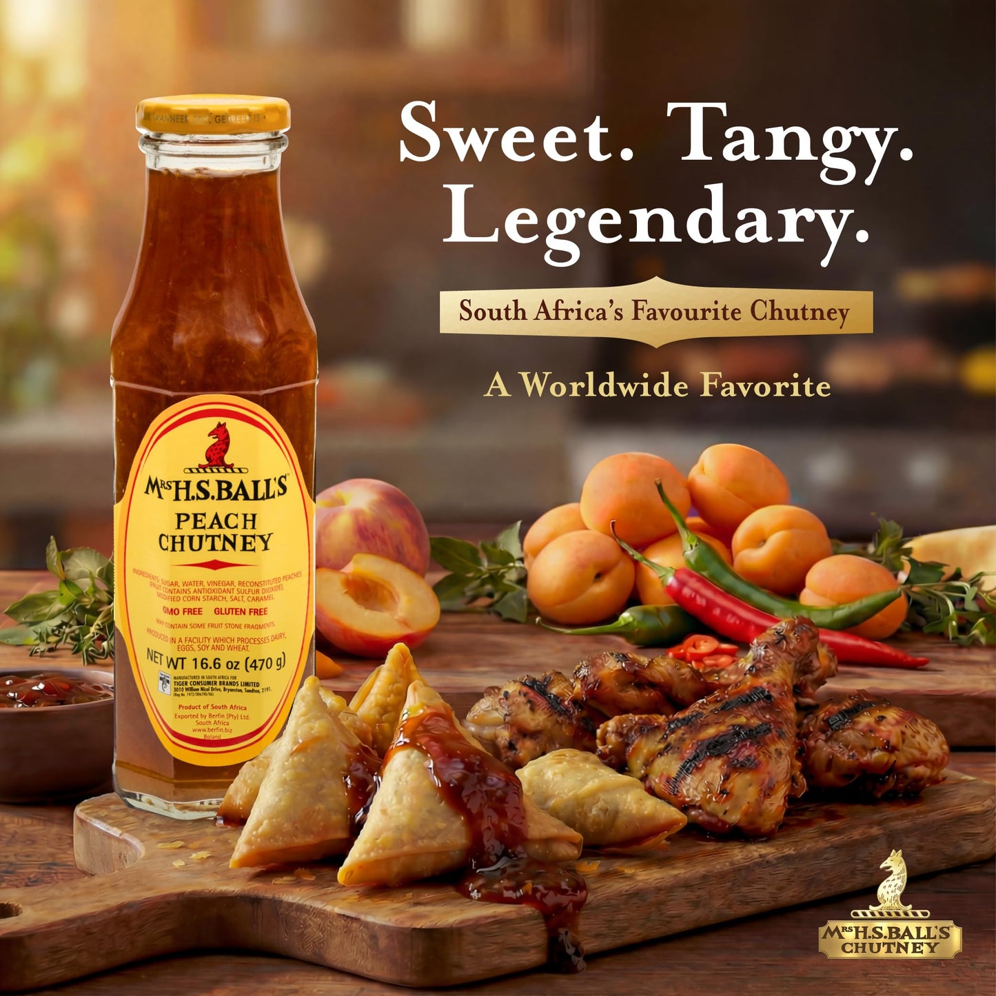 Mrs H.S. Mrs Balls Peach Chutney (2 X 470G Pack)