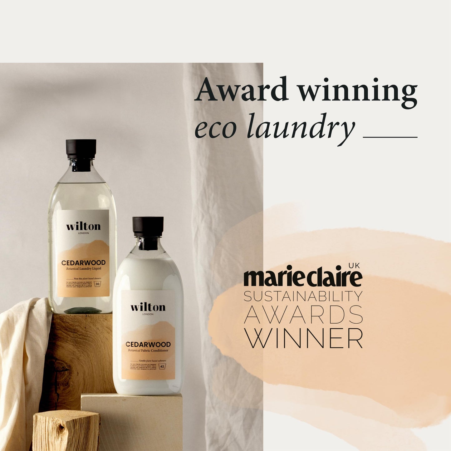 Wilton London Eco Friendly Laundry Liquid 28 Washes - Non-Bio - Plant-based & Biodegradable Detergent - Packed with Essential Oils - Made in UK - 1 Litre