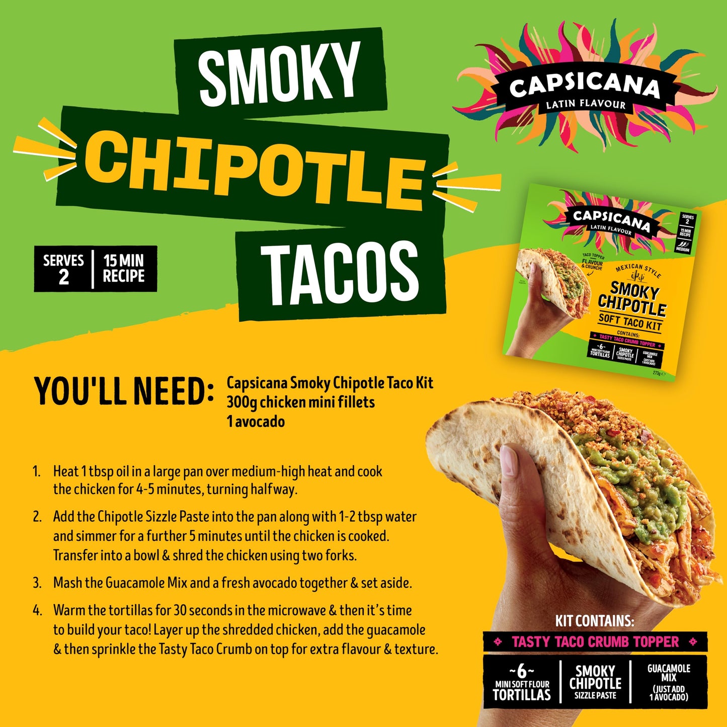 Capsicana Mexican Smoky Chipotle Taco Meal Kit 273g
