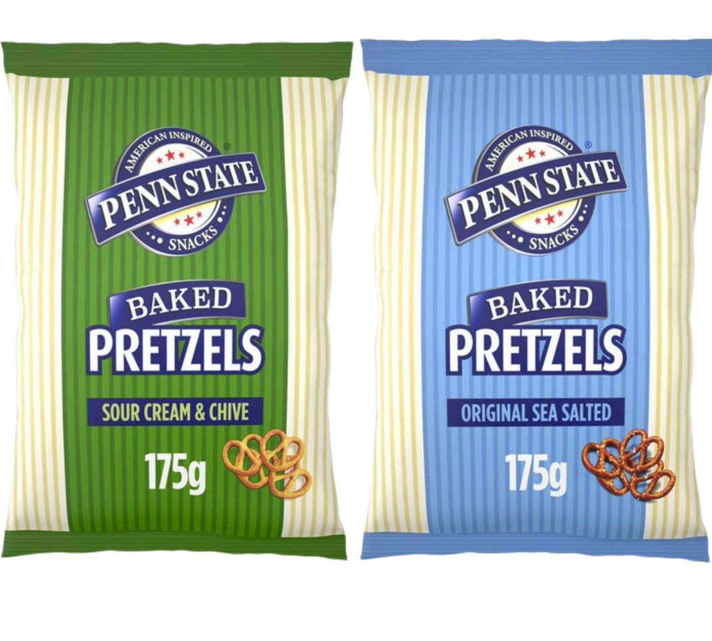 Penn State Pretzels mix box 8 x 175g- 4 x Sour Cream & Chive, 4 x Sea Salted.
