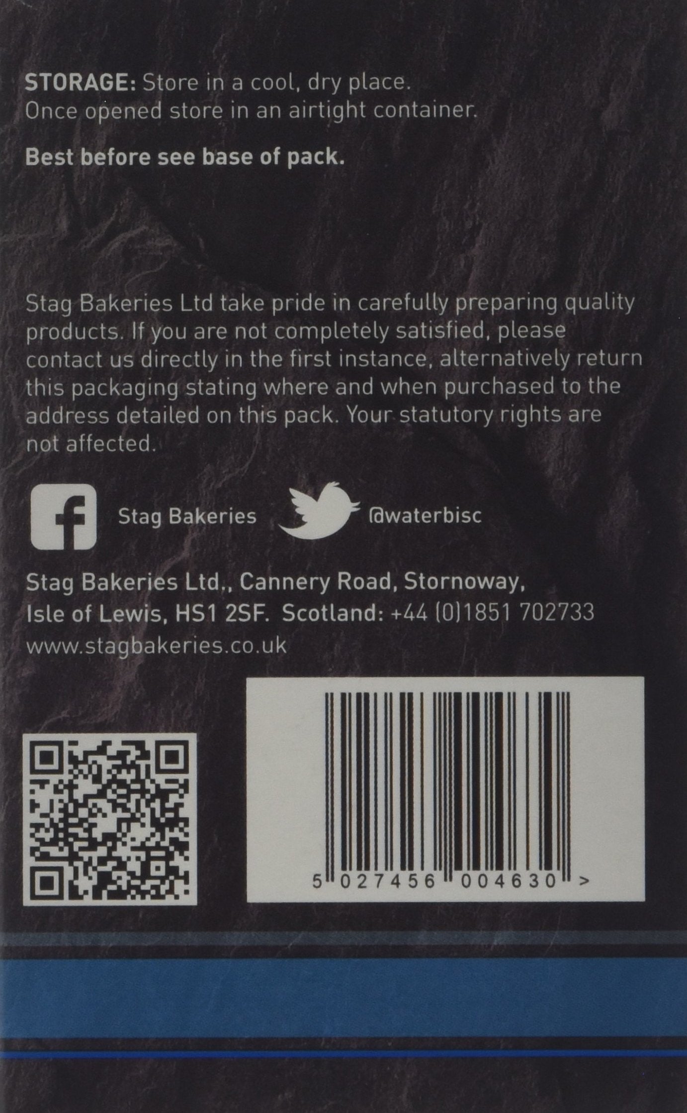 Stag Bakeries Sea Salt & Black Pepper Water Biscuits 150g